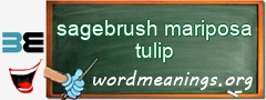 WordMeaning blackboard for sagebrush mariposa tulip